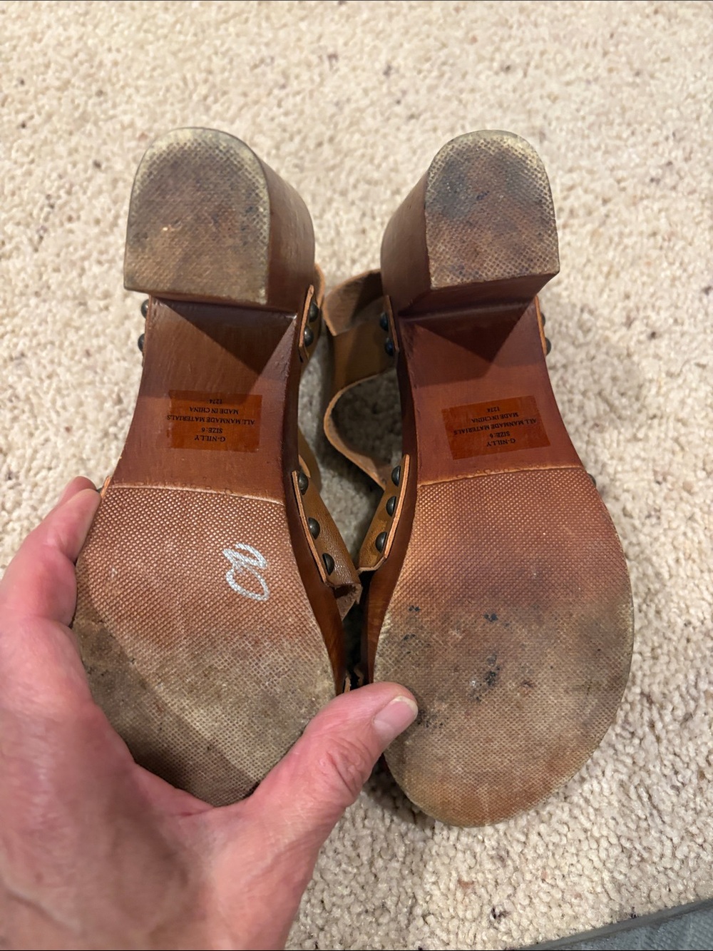 Madden Girl Tan Crisscross Wedge Sandals - Picture 4 of 4